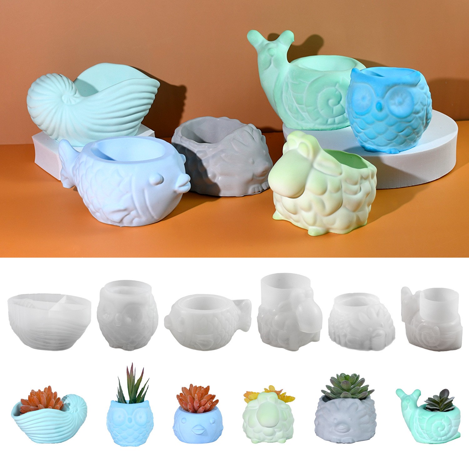 3D Printing Vase - 3D Animal Flower Pot Silicone Mold