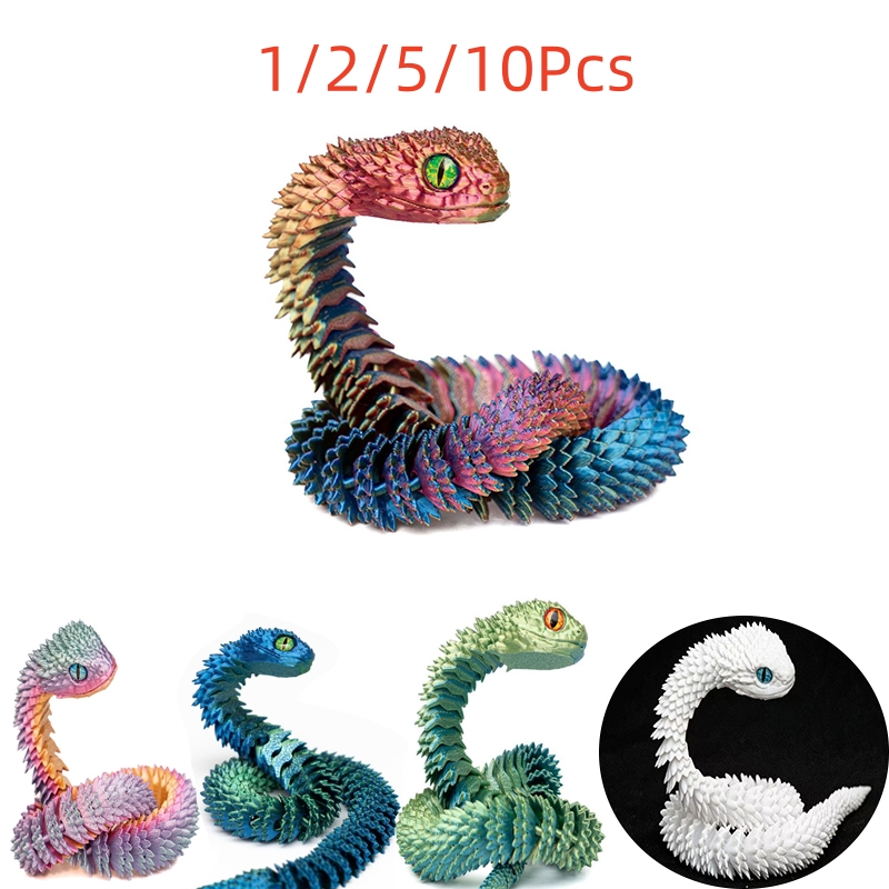 3D Printing Xmas - 1/2/5/10Pcs 30/45cm 3D Printed Snake Funny
