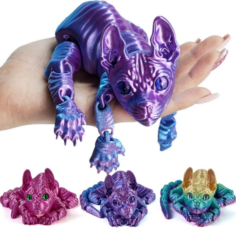 3D Printing Xmas - 3D Printed Sphynx Cat Animals Toy
