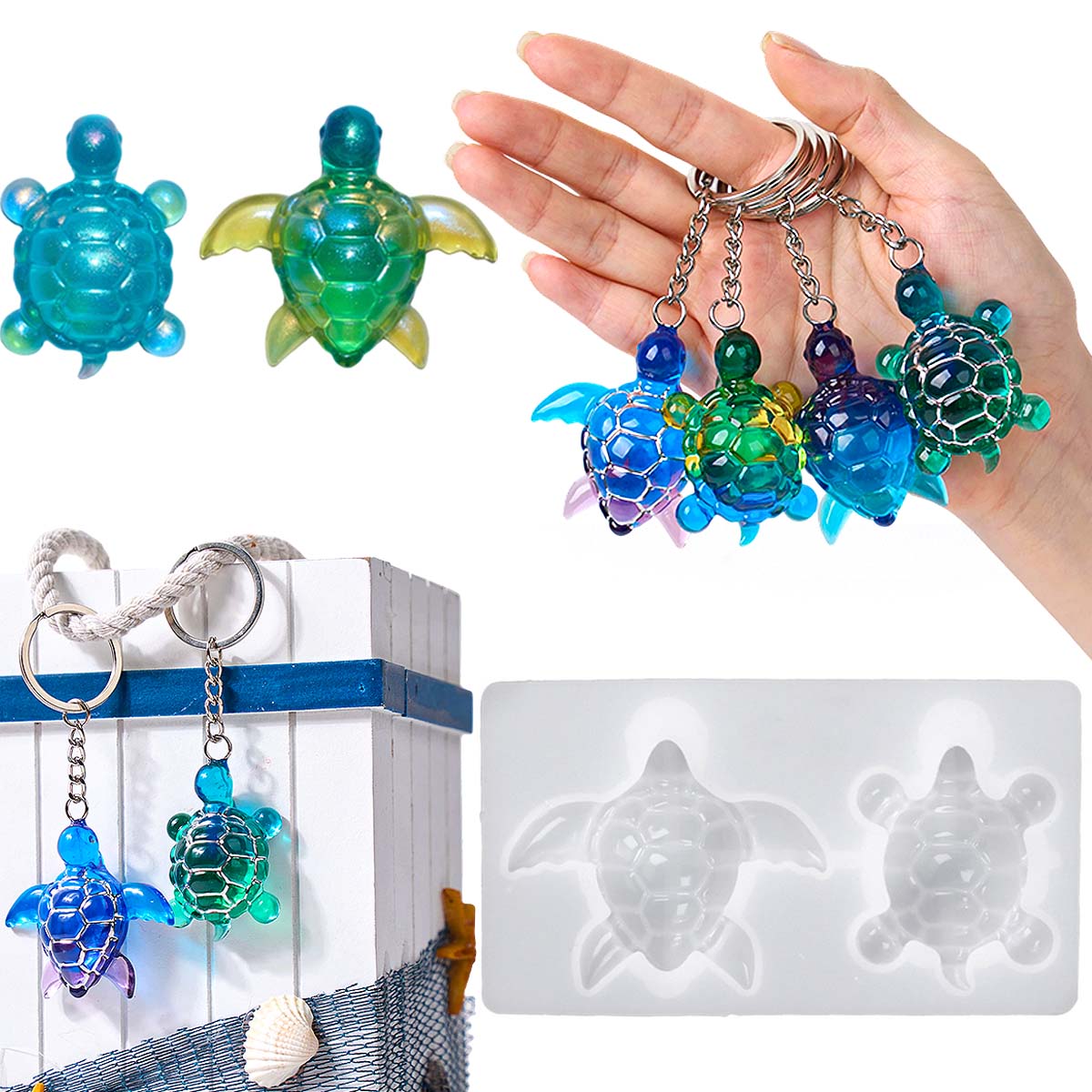 3D Printing With Silicone - 3D Sea Turtle Keychain Silicone Mold